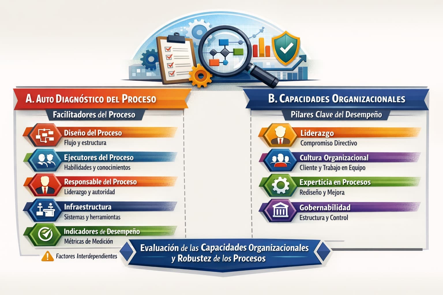 Gráfico de referencia para la matriz de transformación de procesos